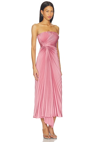 AMUR Everyn Pleated Gown in Mauve