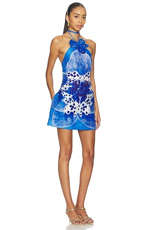 AMUR Everlee Mini Dress in Blue. Size 8. Also