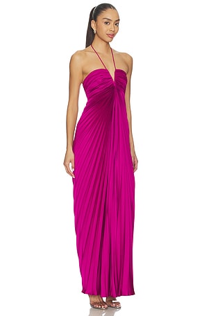 AMUR Ionea Pleated Gown in Purple