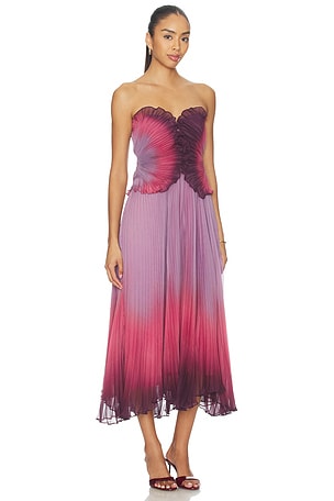 AMUR Delyth Strapless Dress in Purple,Burgundy