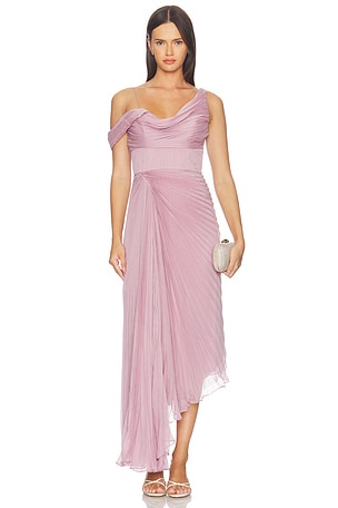Joelle Pleated Draped Gown AMUR