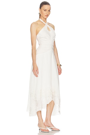 AMUR Romee Embroidered Maxi Dress in White