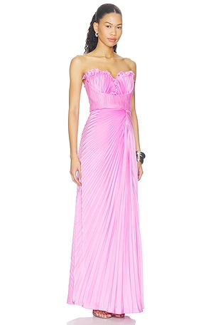 AMUR Kaylani Pleated Gown in Pink