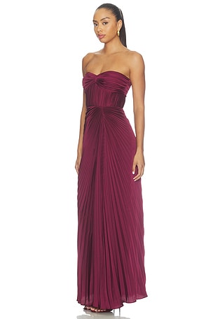 AMUR Joyceann Sweetheart Gown in Wine. Size 0. Also