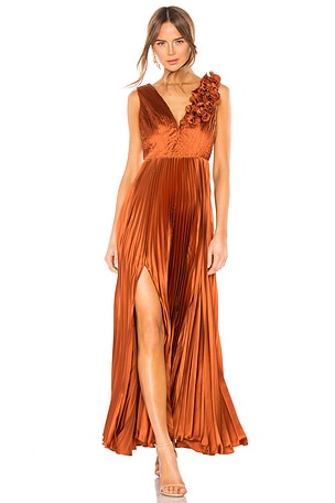 chinese dress ladies Velvet Multiway Infinity Dress in Copper For Sale - Bridesmaids Dresses main image 1