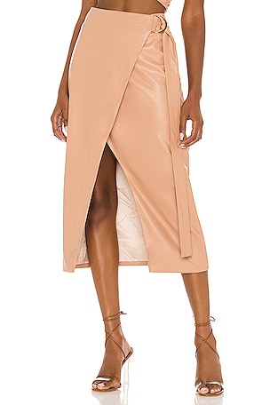 Faux Leather Wrap Skirt AMUR