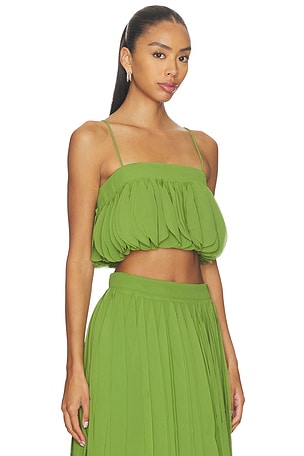 AMUR Sonia Ruffle Top in Green