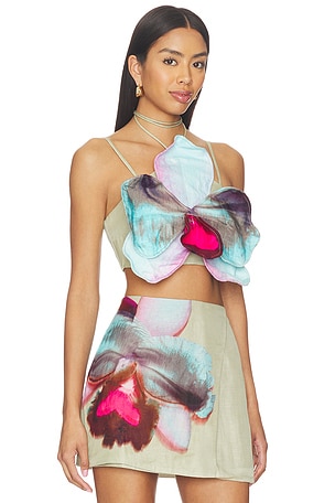 AMUR Maisie 3d Orchid Top in Sage