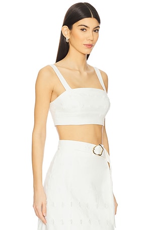 AMUR Gabi Textured Top in White