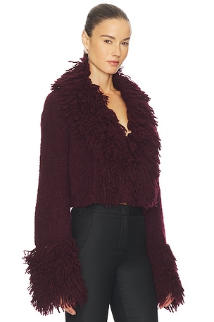 AMUR Lilia Knit Top in Burgundy