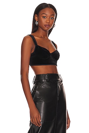 Undress Code Strong Attitude Velvet Bustier in Black