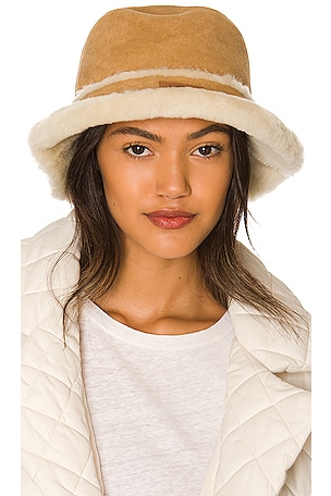 UGG Sheepskin Bucket Hat in Chestnut | REVOLVE display picture 3