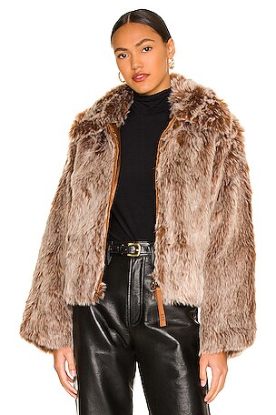 UGG アグ Kali Faux Fur Jacket ファージャケット UGG Kali Faux Fur Jacket in Beachwood | REVOLVE