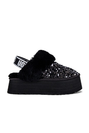 UGG Funkette Chunky Sequin Slipper in Black | REVOLVE