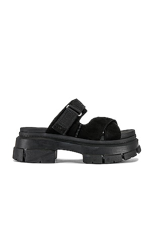 SLINKY Black Platform Slide Sandals
