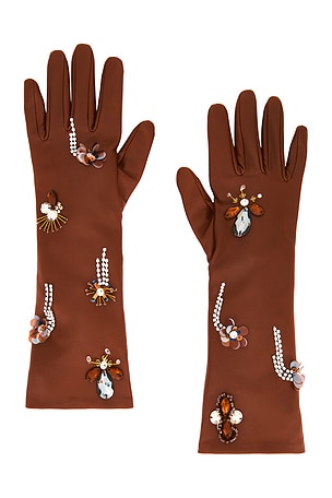 Laetitia Embellished Leather Gloves Ulla Johnson