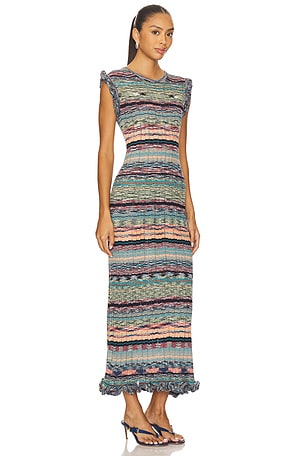 Ulla Johnson Ajak Sleeveless Knit Midi Dress in Blue