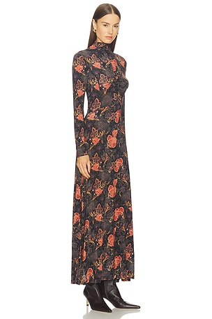 Ulla Johnson Koa Jersey Turtleneck Dress in Black. Size XS. Also