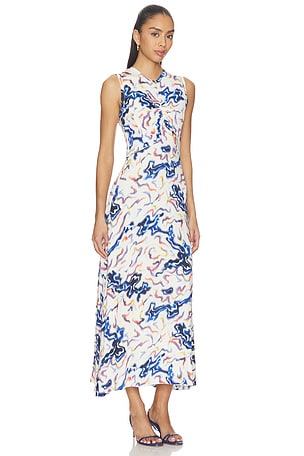 Ulla Johnson Lina Jersey Dress in White,Blue