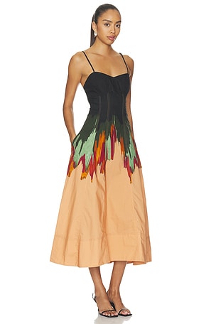 Ulla Johnson Fiora Cami Cotton Dress in Black,Peach