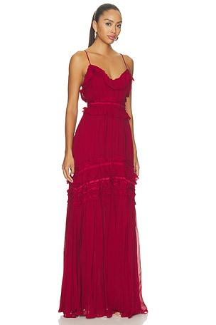 Ulla Johnson Dorothea Sleeveless Silk Gown in Red