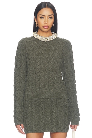 Marlie Cropped Knit Pullover With Embellishment Ulla Johnson