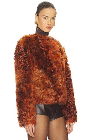 Ulla Johnson Irina Shearling Coat in Brown. Size S. Also