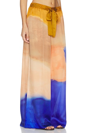 Ulla Johnson Julien Silk Pants in Peach,Royal