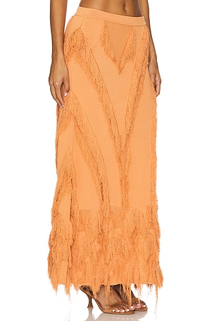 Ulla Johnson Astrid Knit Maxi Skirt in Tangerine