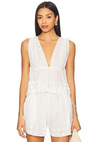 Anya Plunge V Neck Top Coverup Ulla Johnson