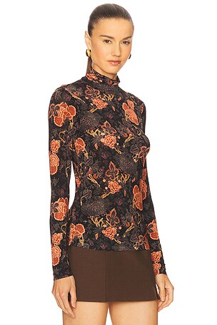 Ulla Johnson Aurelia Turtleneck Top in Green