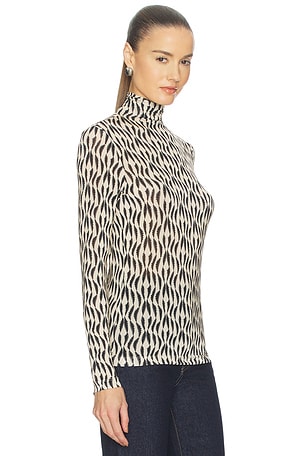 Ulla Johnson Aurelia Turtleneck Top in Cream,Black
