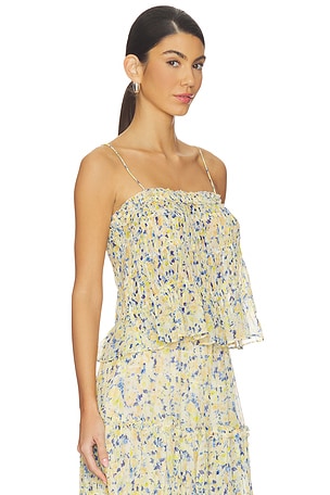 Ulla Johnson Florian Silk Tank Top in Yellow,Blue