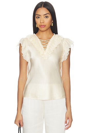 Ilyana Sleeveless Silk Top With Lace Up Ulla Johnson