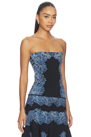 Ulla Johnson Madelie Strapless Knit Jacquard Top in Multi