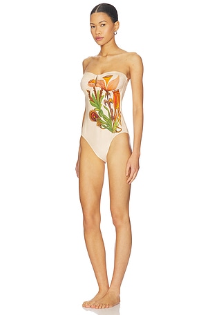 Ulla Johnson Monterey Maillot One Piece Swimsuit in Cream