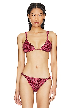 Zimmermann Separates Sculpt Scoop Bikini Top in Red Bandana