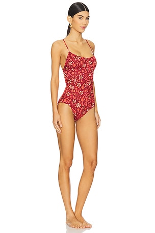 Ulla Johnson Positano Maillot in Red
