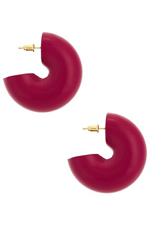 Uncommon Matters Beam Hoop Earrings in Burgundy