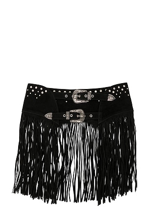 Fringe Studded Belt Understated Leather