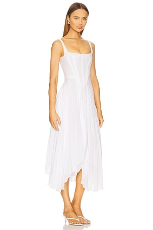 Understated Leather Honey Moon Dress in White