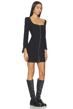 Understated Leather Revenge Dress in Black