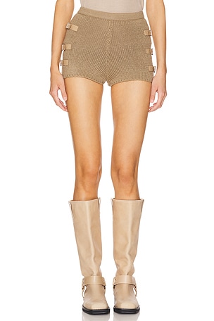 Knitted Buckle Shorts Understated Leather