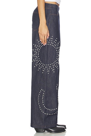 Understated Leather Texas Sun Wide Leg en Noir