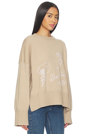 Understated Leather Don't Fence Me in Sweater in Beige