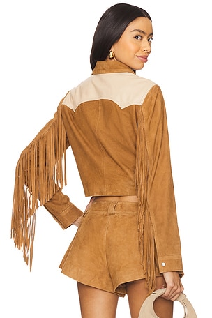 Combo Fringe Jacket Understated Leather