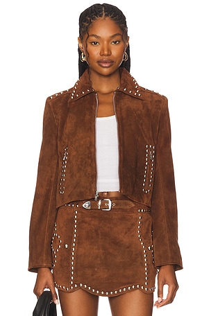 x REVOLVE Crazy Life Cropped Jacket Understated Leather