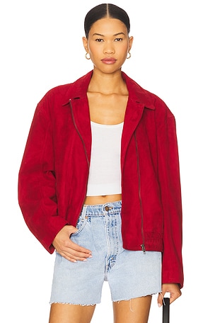 x REVOLVE Rex Bomber Jacket Understated Leather