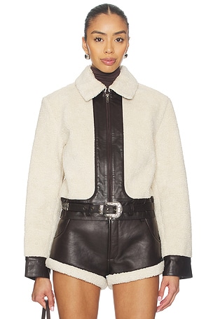 Faux Shearling Leather Jacket Understated Leather