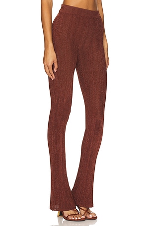 Understated Leather Satine Pants in Chocolate